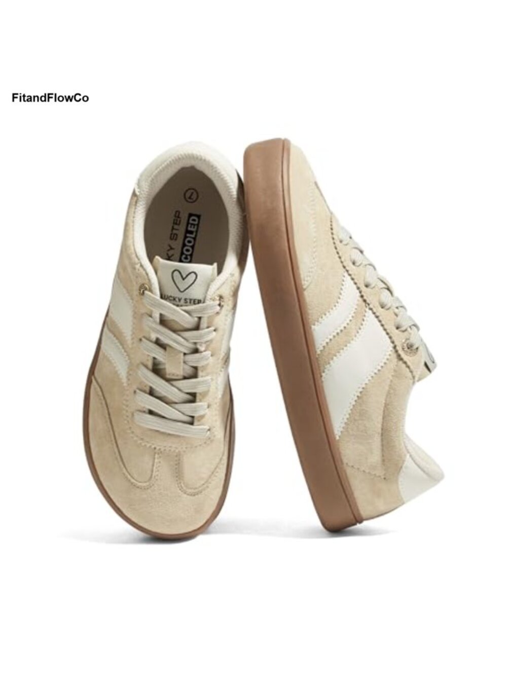 Barefoot Wide Toe Box Lace-Up Faux Leather Walking Sneakers